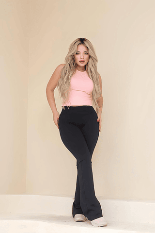 Calça Legging Flaire Bailarina Poliamida Sem Empina Cintura Alta