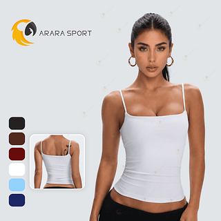 Regata Poliamida Premium Liso Alça Fina Básica Para Academia Modelo Slim Fitness Feminino