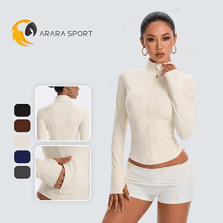 Casaco Jaqueta Poliamida Premium Fitness Com Zíper Dente Grosso Fura Dedão E Bolso Lateral Modelo Slim