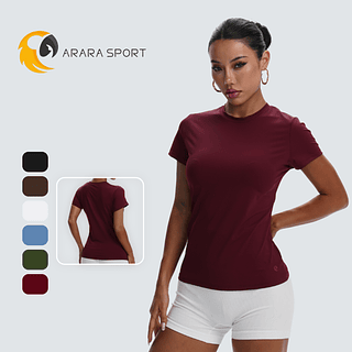 Camiseta Feminina Modelagem Slim Poliamida Amanteigada Feminina