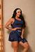 Conjunto de Short Saia Poliamida Premium Academia Top Nadador Cruzado Fitness Cintura Alta